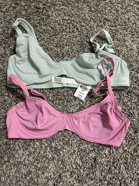 PINK Victoria's Secret Mint & Pink Underwire Bra Set